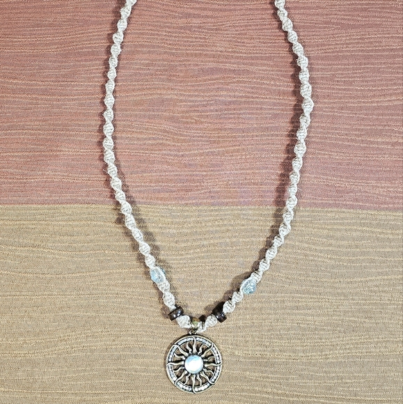 Sun Pendant Hemp Necklace - Picture 3 of 8